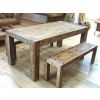213cm Reclaimed Elm Chunky Style Backless Bench  - 1